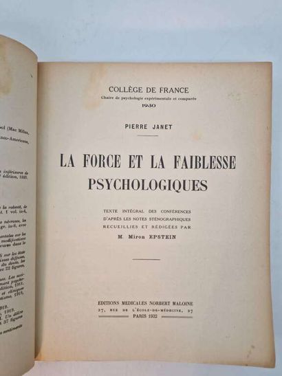 JANET, Pierre. Set of two works: L'Evolution...