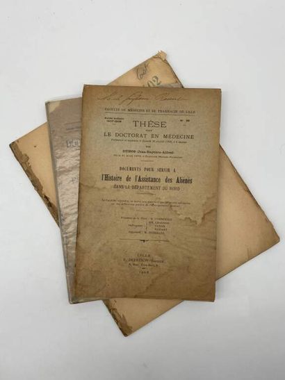 [THESES]. 5 theses, 5 volumes in-8, stapled,...
