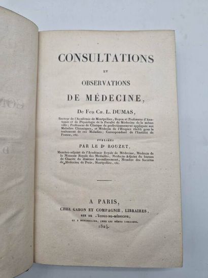 DUMAS, Charles-Louis. Consultations et Observations...