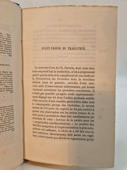 DARWIN, Charles. Des Effets de la Fécondation...
