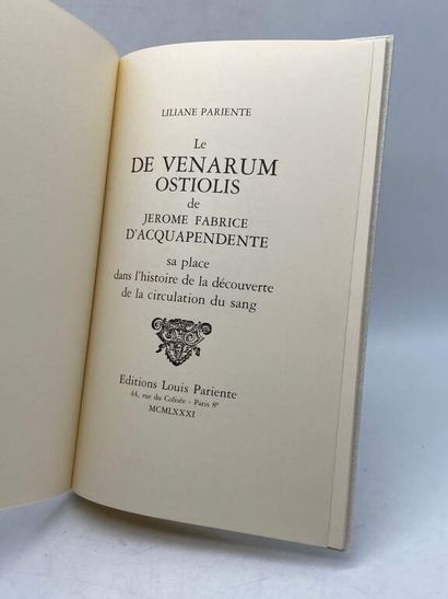PARIENTE, Liliane. Le Venarum Ostiolis de...
