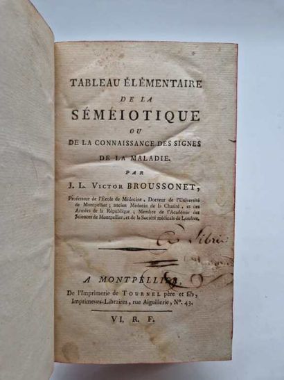 BROUSSONET, Jean Louis Victor. Tableau Elémentaire...