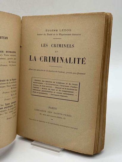 LEDOS, Eugène. Les criminels et la criminalité,...