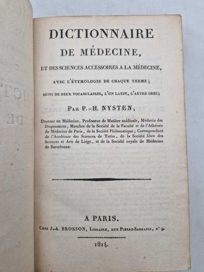 NYSTEN, Pierre-Hubert. Dictionnaire de Médecine,...
