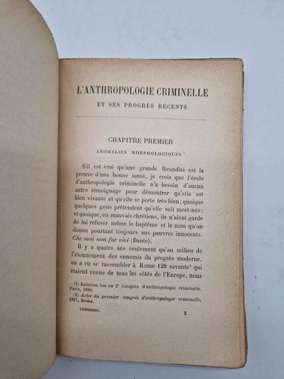 LOMBROSO, Cesare. L'Anthropologie Criminelle...