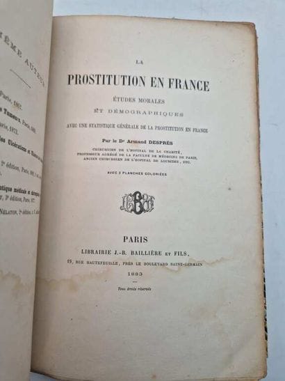 DESPRES, Armand. Prostitution in France....