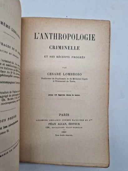 LOMBROSO, Cesare. L'Anthropologie Criminelle...