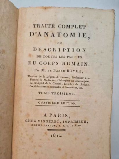 BOYER, Alexis, Baron de. Traité Complet d'Anatomie,...