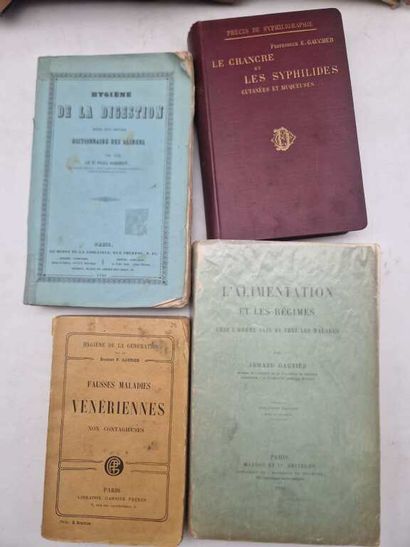 Manette. Set of 11 medical books. 5 bound,...