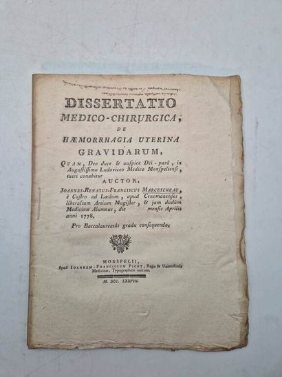 [THESES]. Set of 8 Theses or Medical Publications...