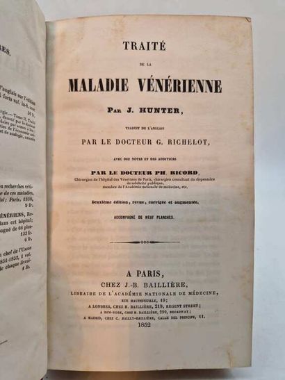 HUNTER, John. Traité de la Maladie Vénérienne,...