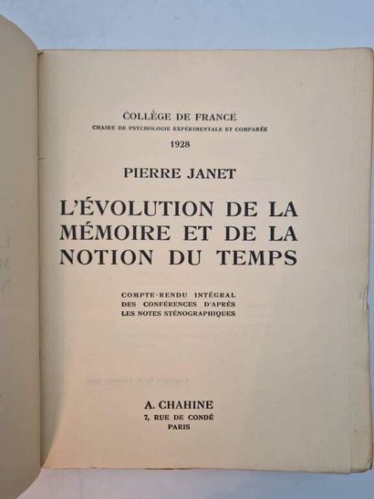 JANET, Pierre. Set of two works: L'Evolution...
