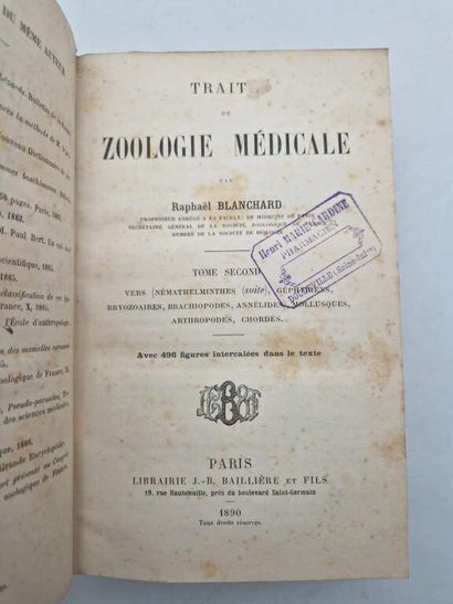 BLANCHARD, Raphaël. Traité de Zoologie Médicale,...