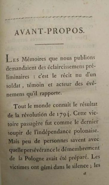 PISTOR, Johann Jakob von. Mémoires sur la...