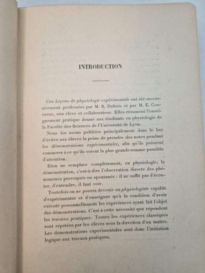 DUBOIS, Raphaël. Leçons de Physiologie Expérimentale,...
