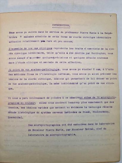 CHATELIN, Charles. La Chorée Chronique Héréditaire...
