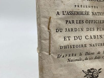 [JARDIN DES PLANTES]. Adresses et projet...