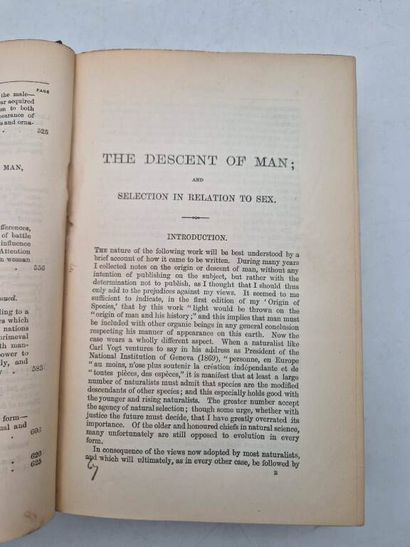 DARWIN, Charles. The Descent of Man and Selection...