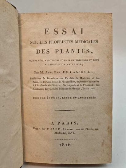 CANDOLLE, Augustin Pyramus de. Essai sur...