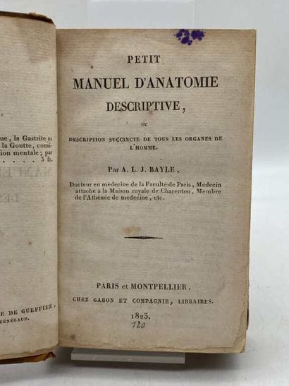BAYLE, Antoine Laurent Jessé. Petit manuel...