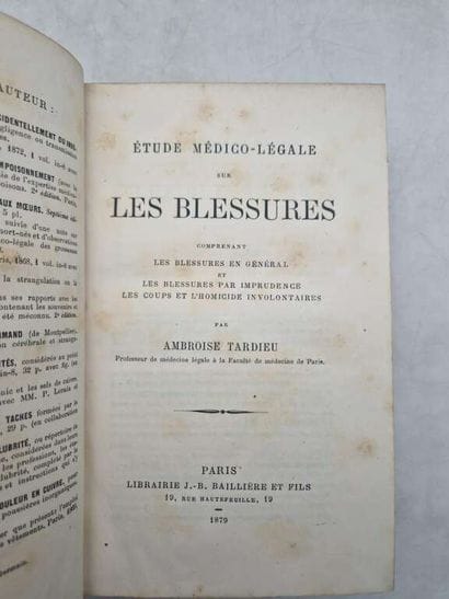 TARDIEU, Ambroise. Etude Médico-Légale sur...