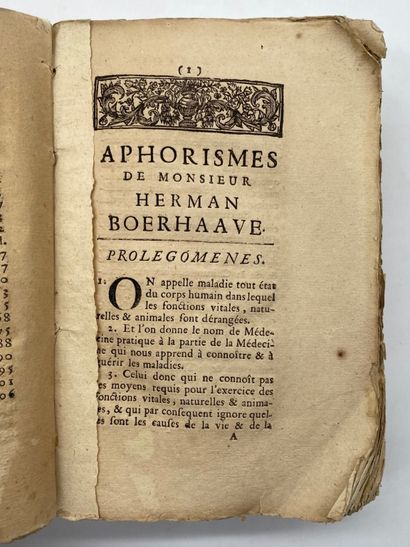 BOERHAAVE, Herman. Aphorismes de monsieur...