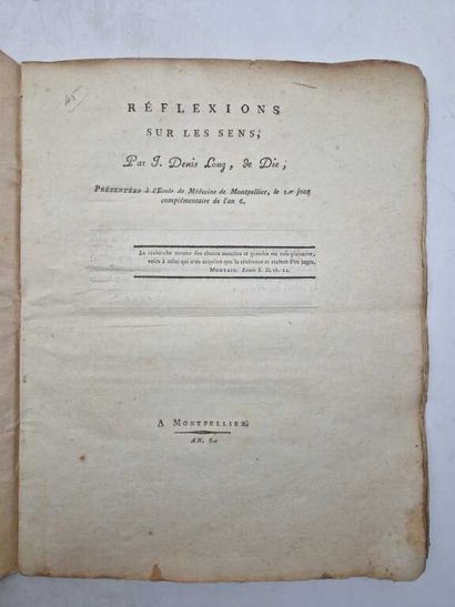 [MERDICAL LAW]. Réflexions sur les Sens....