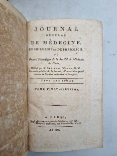 SEDILLOT, Jean. Journal Général de Médecine,...