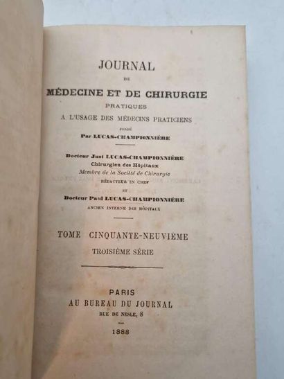 LUCAS-CHAMPIONNIERE, Just. Journal de Médecine...