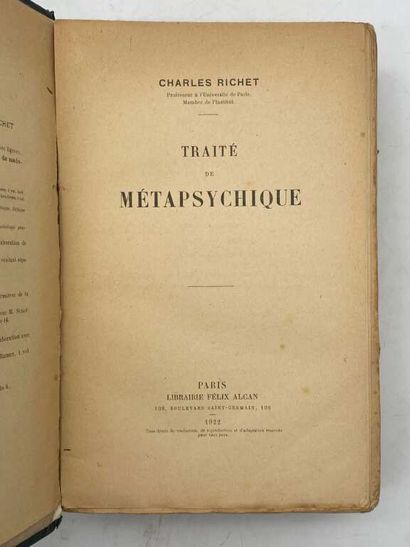 RICHET, Charles. Traité de Métapsychique,...