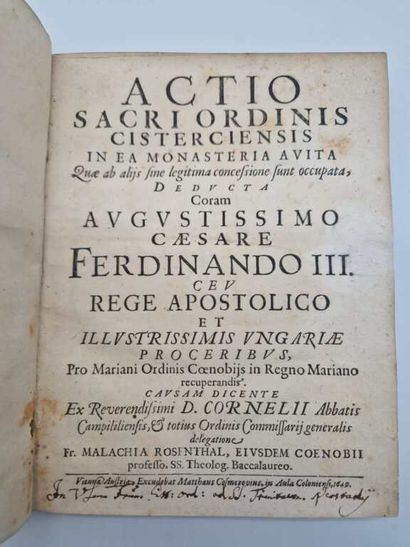 ROSENTHAL, Malachias. Actio sacri ordinis...