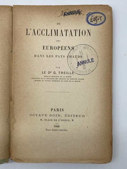 TREILLE, Georges Félix. L'Acclimatation des...