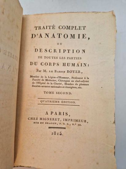 BOYER, Alexis, Baron de. Traité Complet d'Anatomie,...