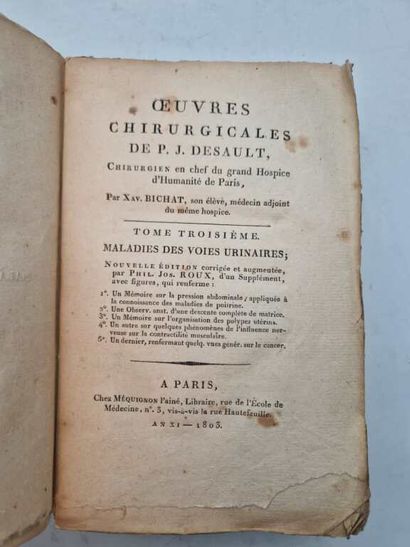 DESAULT, Pierre Joseph. Traité des Maladies...