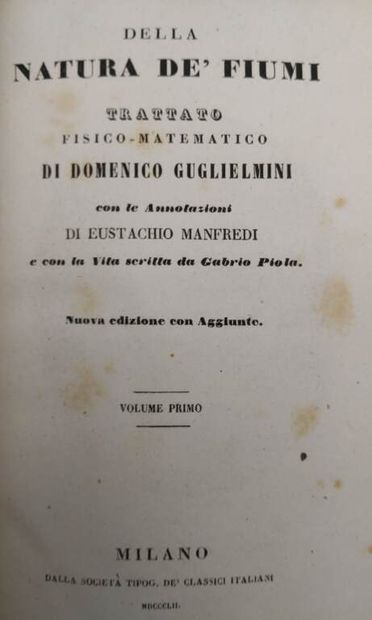 GUGLIELMINI, Domenico. Della natura de' Fiumi....