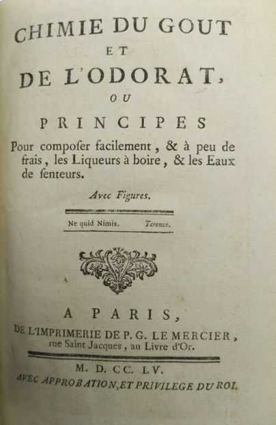 PONCELET, Polycarpe. Chimie du goût et de...
