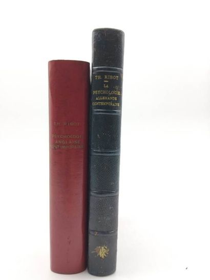 RIBOT, Théodule. Set of 2 volumes including:...