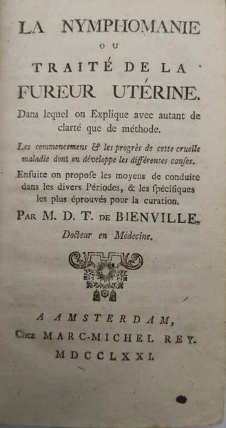 BIENVILLE, J.D.T. de. La Nymphomanie, ou,...