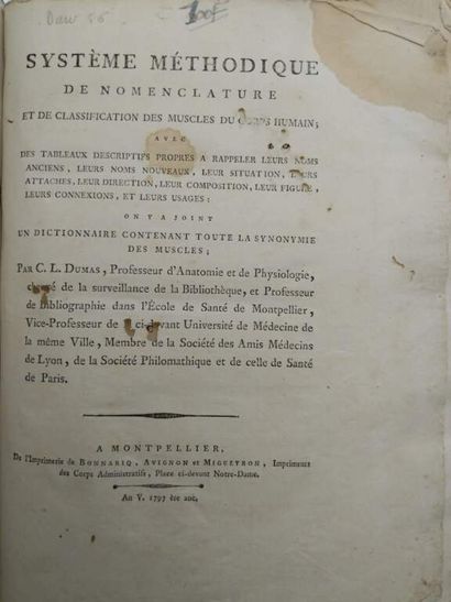 DUMAS, Charles-louis. Système méthodique...