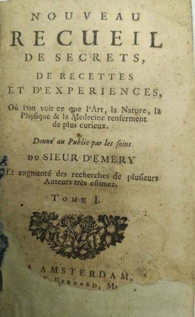 EMERY, Sieur d'. Nouveau recueil de secrets,...