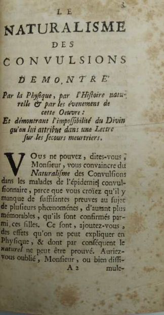 HECQUET, Philippe. Le Naturalisme des convulsions...