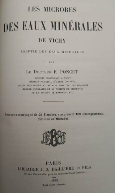 PONCET, François. Les Microbes de l'eau de...