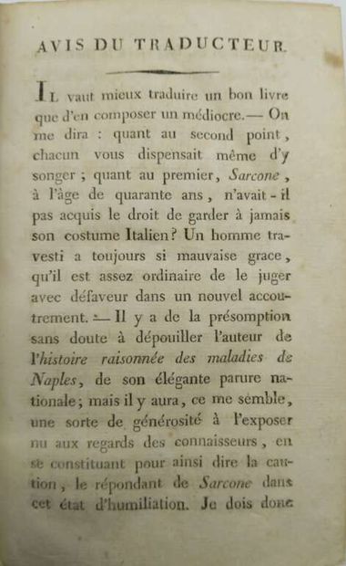 SARCONE, Michel. Histoire raisonnée des maladies...