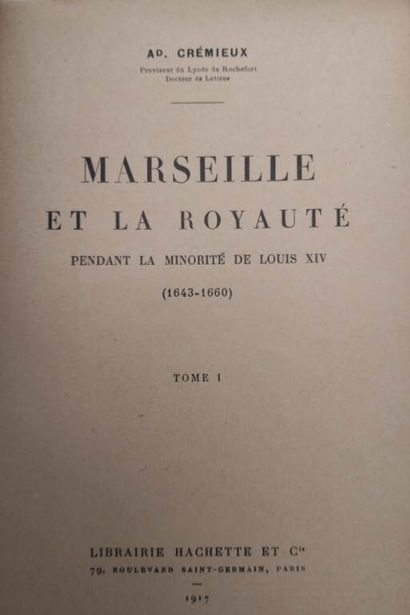 [MARSEILLE] CREMIEUX, Adolphe. Marseille...