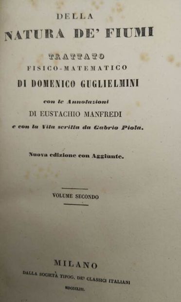 GUGLIELMINI, Domenico. Della natura de' Fiumi....
