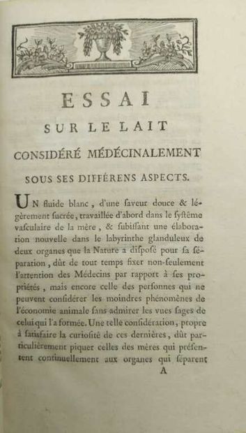PETIT-RADEL, Philippe. Essai sur le lait,...