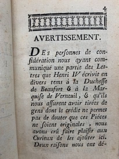[HENRI IV]. The loves of Henri IV, King of...