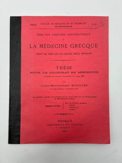 [MANETTE - MEDECINE]. Set of 15 medical theses.

Set...