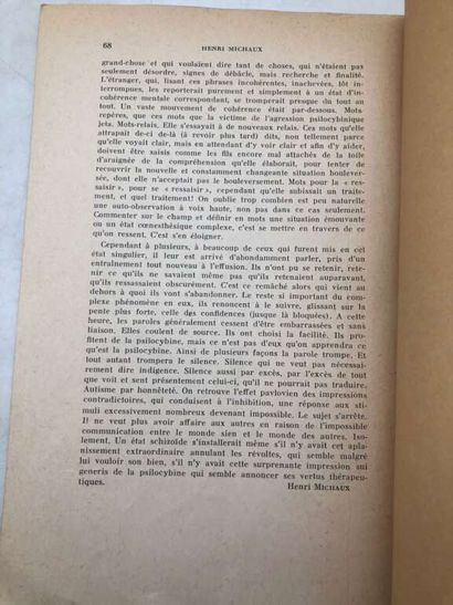 MICHAUX, Henri. La Psylocybine (Expériences...