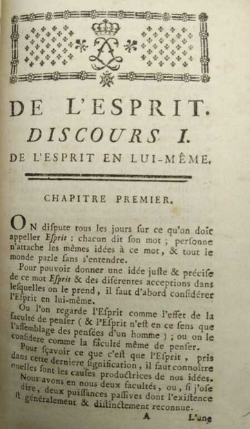 HELVETIUS, Claude-Adrien. De l'Esprit.
Published...